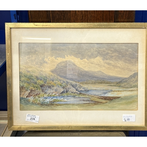 239 - Fraser Selby: Fraser Selby: Watercolour a valley stream in North Wales together with another waterco... 