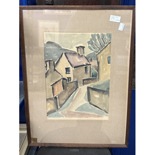 244 - British School: British School: Eva Brown watercolour c1920-1930 'The Kissing Bridge' signed lower r... 