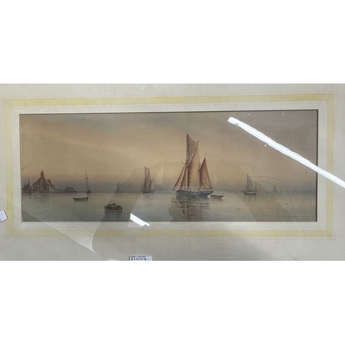 251 - Artwork: Artwork: Garman Morris, a maritime watercolour of boats in a harbour, signed lower right, i... 