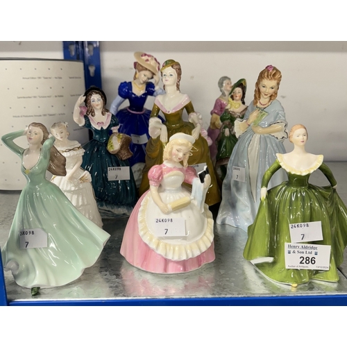 286 - Ceramics: Ceramics: 20th century porcelain figurines Royal Doulton 'Mary', 'Sweet Anne', 'Cookie', C... 