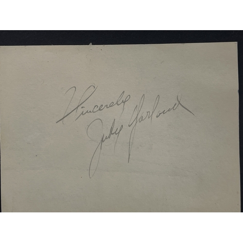 333 - Judy Garland Autograph signed 'Sincerely Judy Garland' in ink on card