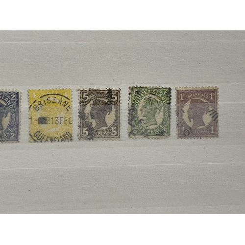 339 - Stamps Stamps: Commonwealth used and unused. Stanley Gibbons 32-leaf stockbook containing Australian... 