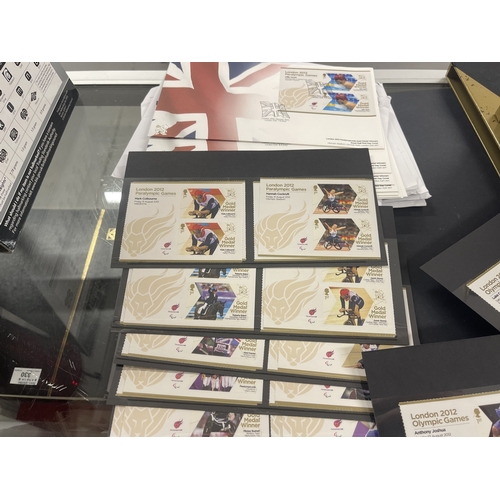 345 - Stamps: Stamps: Postal history Team GB gold medal winner stamp collection, the official 2012 compend... 