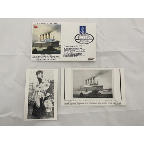 346 - Stamps: Stamps: A first day cover commemorating the 70th anniversary of the Titanic launch, later st... 