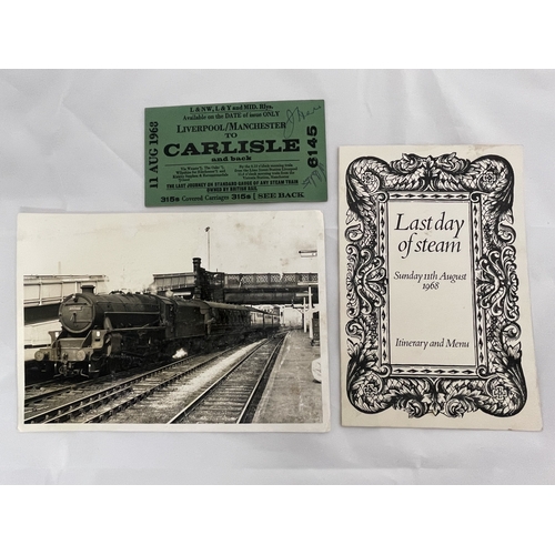 348 - Steam/Railway: Steam/Railway: Rare signed ticket from The Fifteen Guinea Special that was the last m... 