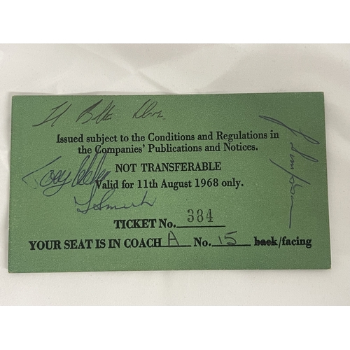 348 - Steam/Railway: Steam/Railway: Rare signed ticket from The Fifteen Guinea Special that was the last m... 