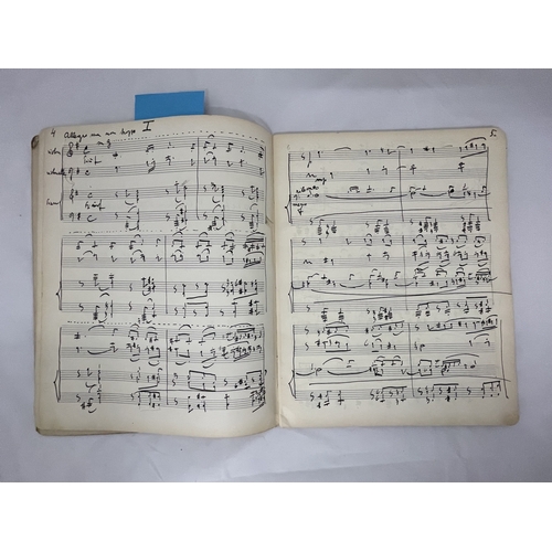 353 - Music Music: Original manuscript by Josef Vlach-Vruicky. Trio for Violin Viola and piano seventy-thr... 