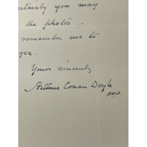 357a - Autographs: Autographs: For Sir Arthur Conan Doyle- a hand written letter giving permission for the ... 