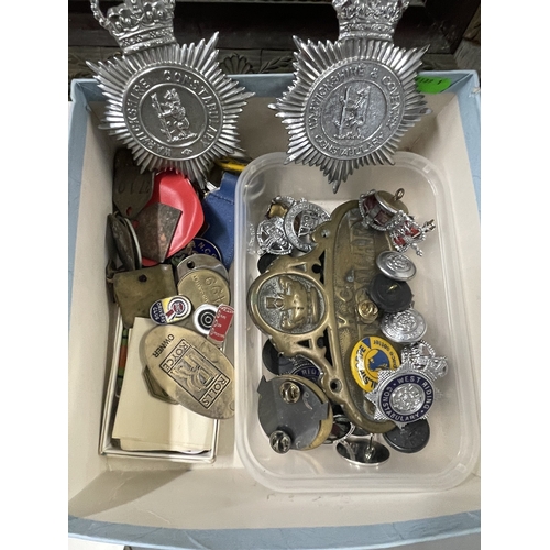 381 - Police Memorabilia Police Memorabilia: A small group of Police Memorabilia, including horse brass fo... 