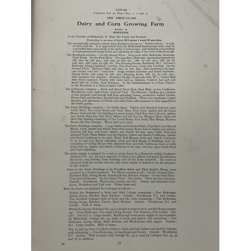 392 - Catalogues Catalogues: Savernake Estate house sales, Fox and Son (1929) Wiltshire History, Savernake... 