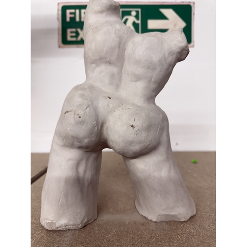 4 - Sculpture: Sculpture: Plaster study of a female torso in the naive form signed to the base Jan 94 Mo... 