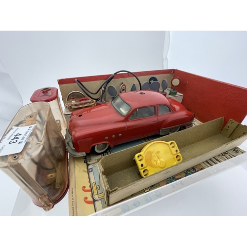 443 - Toys: Toys: Tin Schuco Ingenico-Elektro model 5311 red body, white wall tyres made in US zone German... 