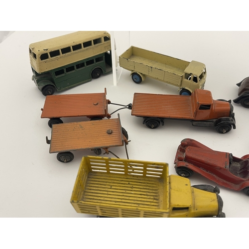 446 - Toys: Toys: Early to mid 20th cent. Diecast Dinky toys, no boxes, playworn in areas to all. (9)Dinky... 