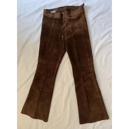 448 - Elvis/Music: Elvis/Music: Elvis Presley’s Owned and worn Flared Leather Suede Trousers Accompanied b... 