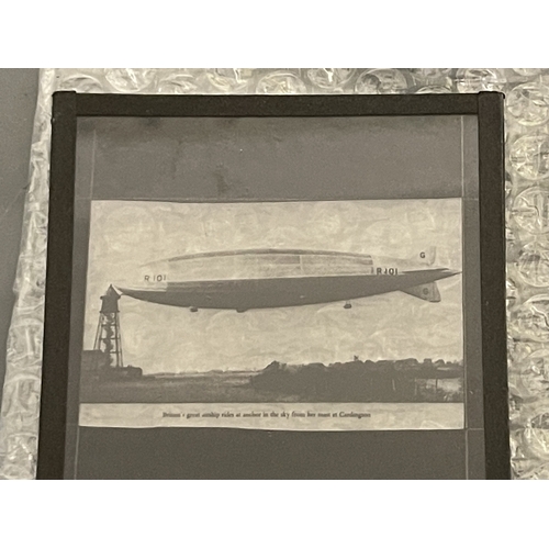 478 - Airship/Zeppelin: Airship/Zeppelin: Glass positive plate lantern slides R101 tethered and R101 flyin... 