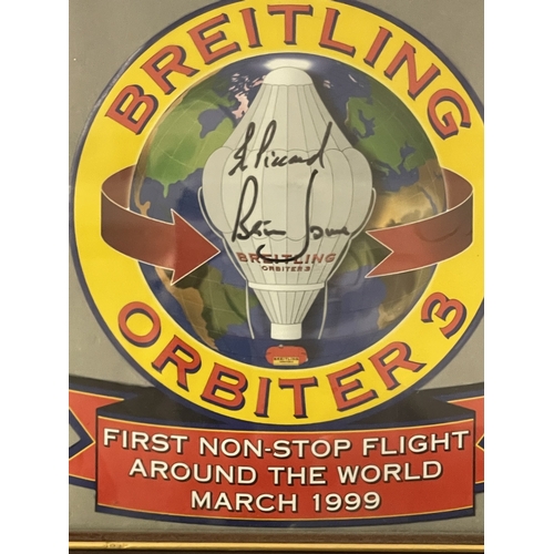 483 - Ballooning: Ballooning: Breitling Orbiter 3rd March 1999 autographed colour photograph Bertrand Picc... 