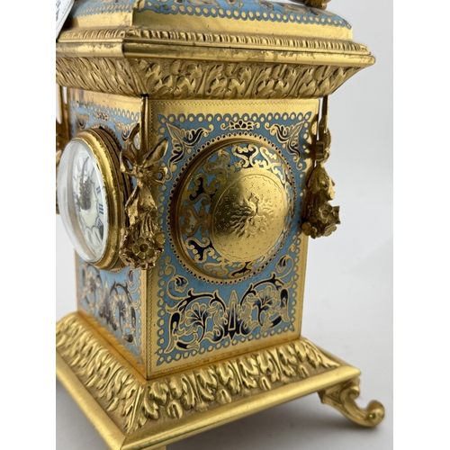 507 - Clocks: Clocks: French regulator ormolu mantel clock stamped Vincents, Paris surmounted by putti pla... 