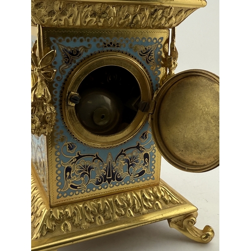 507 - Clocks: Clocks: French regulator ormolu mantel clock stamped Vincents, Paris surmounted by putti pla... 