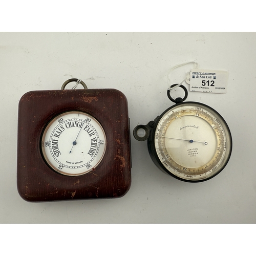 512 - Scientific Instruments: Scientific Instruments: An early 20th century compensated pocket barometer/ ... 