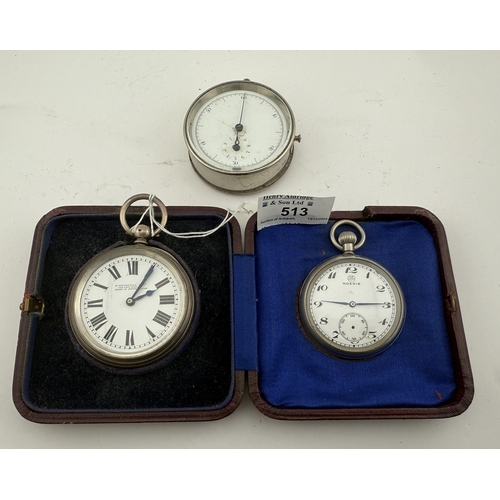 513 - Watches: Watches: A Swiss silver cased pocket watch, retailed by Thornhill & Co of New Bond Stre... 