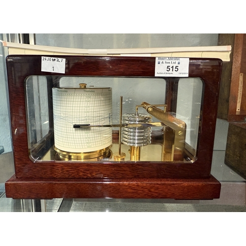 515 - Scientific Instruments: Scientific Instruments: 20th cent. Barigo mahogany cased barograph.... 