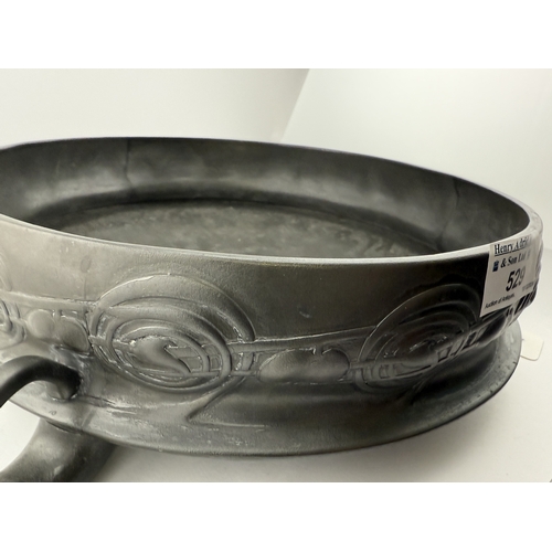 529 - Metalware: Metalware: Archibald Knox Tudric pewter rose bowl decorated with typical Knox floral desi... 