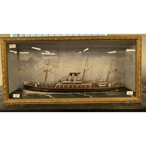 533 - Maritime: Maritime: Diorama waterline model boat of the auxiliary Steamship 