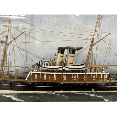 533 - Maritime: Maritime: Diorama waterline model boat of the auxiliary Steamship 