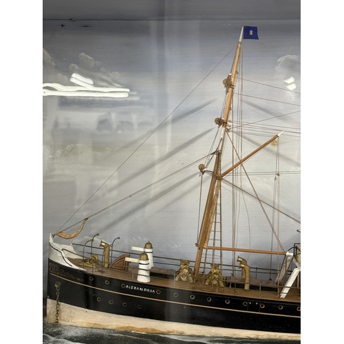 533 - Maritime: Maritime: Diorama waterline model boat of the auxiliary Steamship 