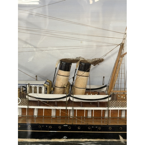 533 - Maritime: Maritime: Diorama waterline model boat of the auxiliary Steamship 