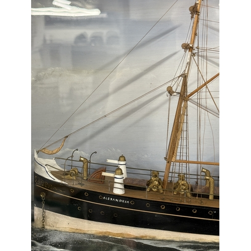 533 - Maritime: Maritime: Diorama waterline model boat of the auxiliary Steamship 