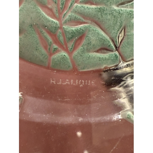 566 - Glass: Glass: Rene Lalique coupe plate Verrerie d'Alsace, model 3231 signed R. Lalique, acid etched ... 