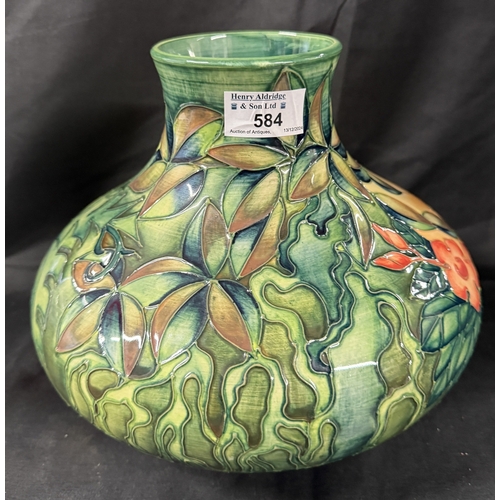 584 - Ceramics: Ceramics: Moorcroft squat vase by W.M 1992 'Silver Jubilee' Sultan of Brunei No. 26/65, 19... 