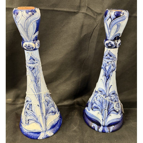 586 - Ceramics: Ceramics: Macintyre Moorcroft Florian ware vases 25cm high in good overall condition. Will... 