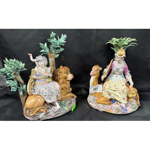 587 - Ceramics Ceramics: Meissen Marcolini period Paul Meisser, Emblamatic of the Continents 1800/1820 Asi... 