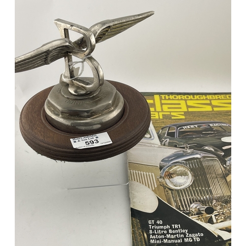 593 - Automobilia/Bentley: Automobilia/Bentley: A horizontal winged 'Flying-B' mascot, as fitted to the vi... 