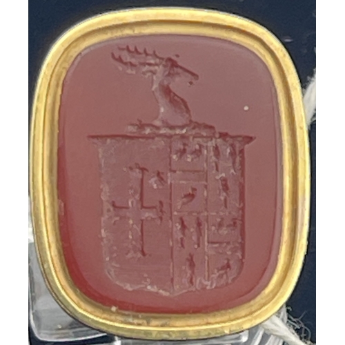 617 - Objects of Vertu: Objects of Vertu: A 19th century yellow metal fob seal, testing as high carat gold... 