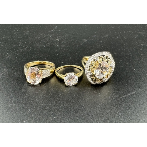 726 - Jewellery: Jewellery: A 9ct gold cluster ring, a central pale stone within a ring of smaller white s... 