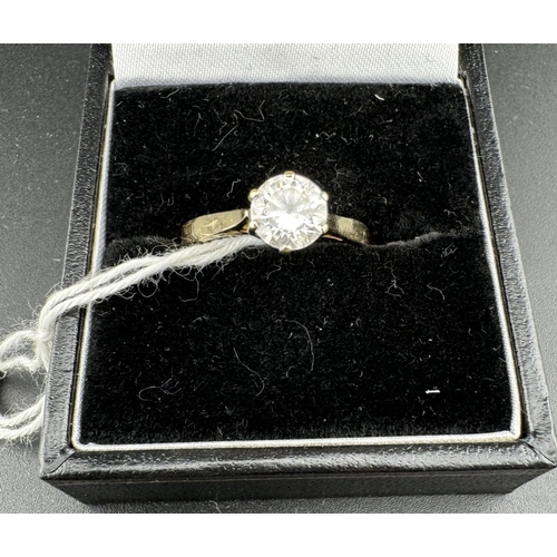 746 - Jewellery: Jewellery: A 14ct gold ring set a solitaire CZ, UK size M½, 2.6g.