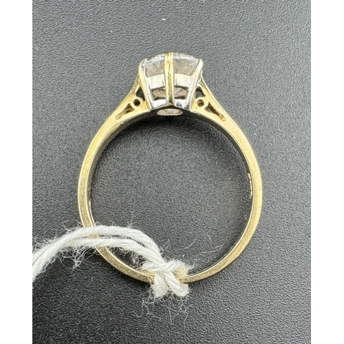 746 - Jewellery: Jewellery: A 14ct gold ring set a solitaire CZ, UK size M½, 2.6g.