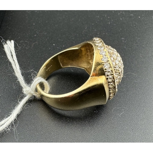 792 - Jewellery Jewellery: A yellow metal ring, marked 9k and testing as such, cluster set with white topa... 