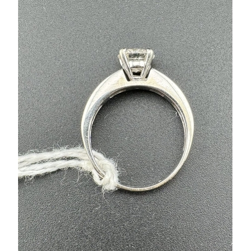 795 - Jewellery: Jewellery: 18ct white gold ring claw set with a single brilliant cut diamond, estimated w... 