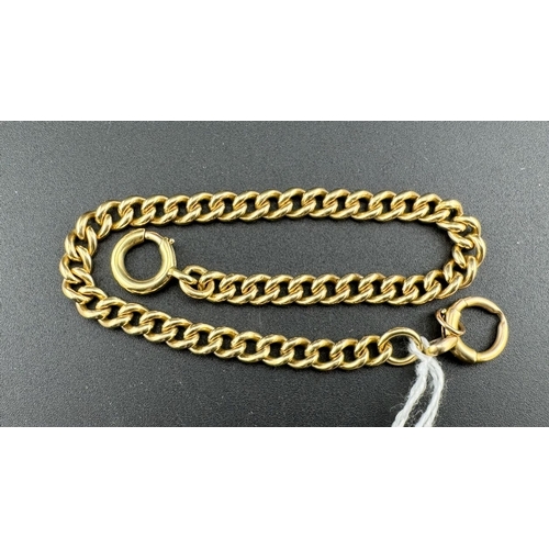 809 - Jewellery: Jewellery: An 18ct yellow gold curb link bracelet with spare bolt ring clasp, 22.0cm, tot... 