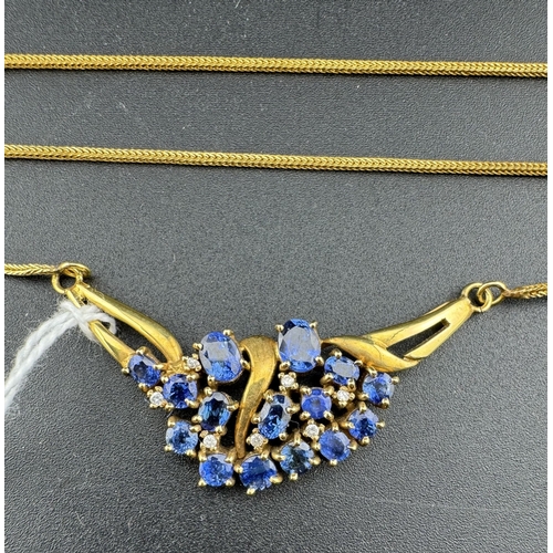 847 - Jewellery: Jewellery: A yellow metal (tests 18ct gold) necklace, the ornate butterfly style integral... 