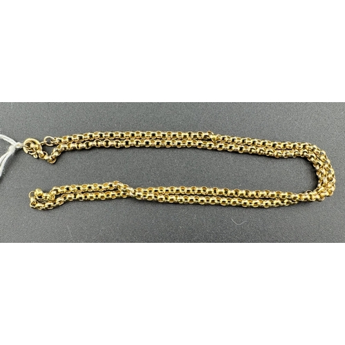 888 - Jewellery: Jewellery: A 9ct gold belcher chain necklace, 47cm, 6.9g