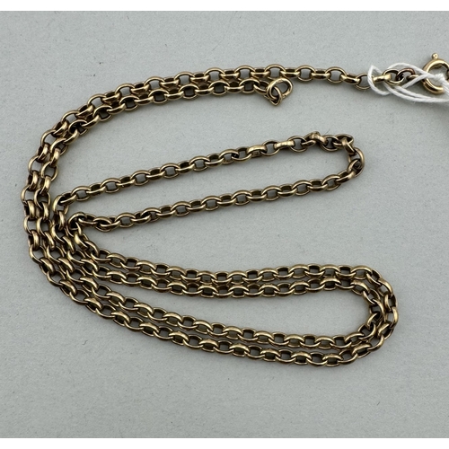 899 - Jewellery: Jewellery: A 9ct yellow gold belcher chain, 61cm, 14.6g.