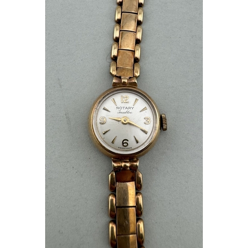 930 - Watches: Watches: A Rotary ladies 9ct gold cocktail watch, London 1961, 1.9cm across including crown... 