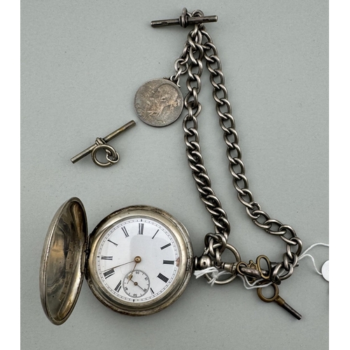 934 - Watches: Watches: An 800 grade silver cased full hunter pocket watch, the case marked for JB Dent &a... 