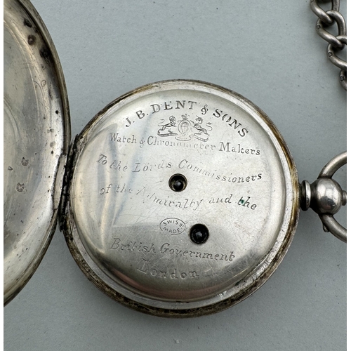 934 - Watches: Watches: An 800 grade silver cased full hunter pocket watch, the case marked for JB Dent &a... 