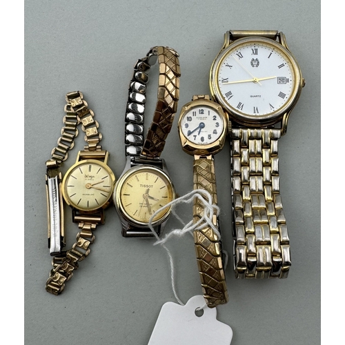 939 - Watches: Watches: A ladies 9ct gold Excalibur watch on expanding plated strap; an 18ct gold ladies w... 